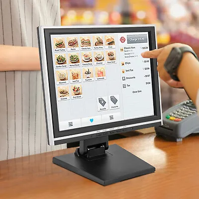 15'' Touch Monitor Screen LCD Display Cash Register + Multi-Position POS Stand  • $102.61