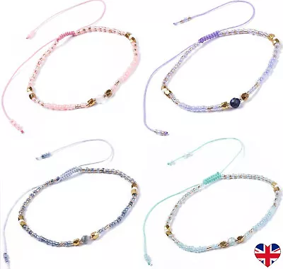 £3.89 • Buy Crystal Gemstone Bracelet Chakra Bead Anxiety Stone Jewellery Gift Healing Reiki