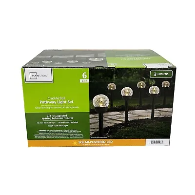 Mainstays Solar Powered LED Crackle Ball Pathway Light 6 Pack • $29.99