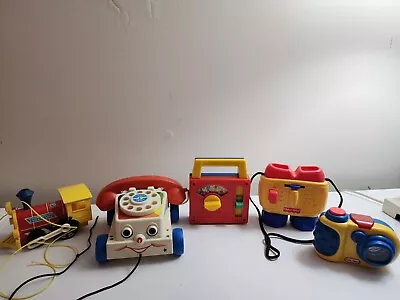 Vintage Fisher Price Toy Lot Of Toot Toot Train Telephone Binoculars & Camera • $24