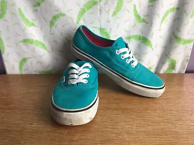 Turquoise & Pink Canvas Vans UK 4 EU 36.5 US 6.5 - GC • £8