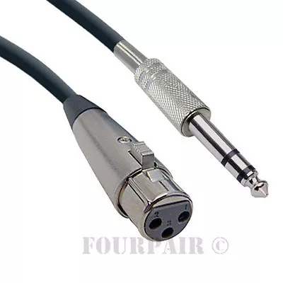 6ft XLR 3-Pin Female To 1/4  Stereo Plug Shielded Microphone Mic Cable Cord TRS • $6.59