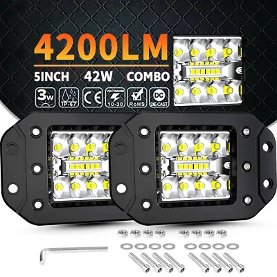 2X5inch LED Work Light Bar 4WD Offroad Combo Pods Fog ATV SUV Driving Lamp White • $27.98