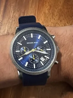 Luxury Watch Michael Kors MK8240 Mens Stainless Steel Chronograph Quartz Blue • $100