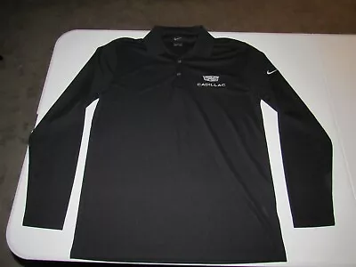 Cadillac Men's Nike Black Long Sleeve Polo Golf Shirt Size M • $7.99