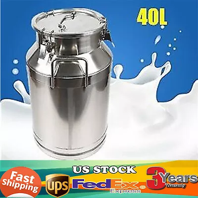 40L/10.56 Gallon 304 Stainless Steel Milk Can - Heavy Duty Milk Jug Milk Bucket  • $98.80