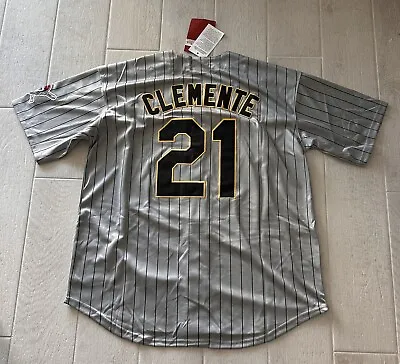 Pirates Jersey #21 Roberto Clemente Size Xl Gray Pin Pittsburgh Mens • $45