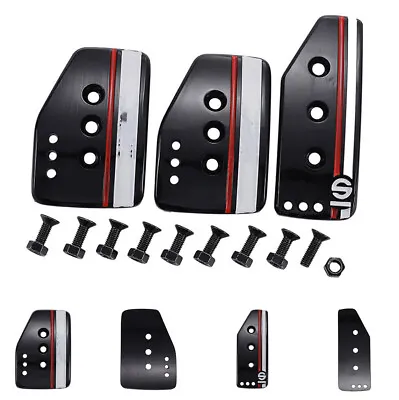 3Pcs Car Interior Clutch Brake Foot Pedals Cover Non-Slip Black Stainless Steel • $19.84