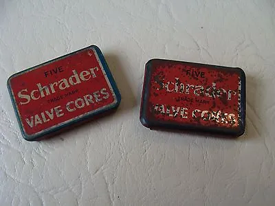2 X Vintage  Schrader Valve Core Tins With Some Contents • $12.43