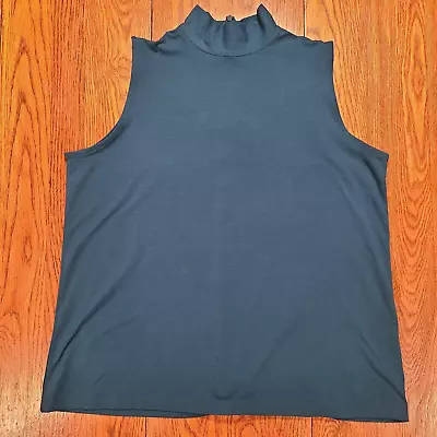 Chico's Teal Sleeveless Mock Turtleneck Top Size 2 • $12