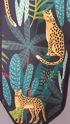 Green Black Unique Ladies Panther Cat Print Small Long  Neck Head Bag Scarf Tie • £10.99