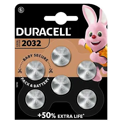 £5.49 • Buy Duracell 2032 Battery CR2032 BR2032 DL2032 3v Lithium Coin Cell Button Batteries