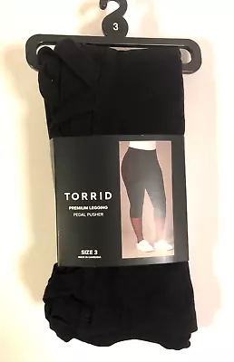 Torrid Black Pedal Pusher Leggings With Straps And Sheer Mesh Detail Size 3X • $15.92