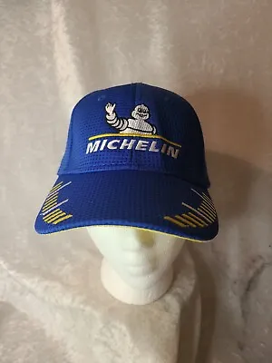  Michelin Man Hook N Loop Mesh Trucker Hat W/ Patch Blue Yellow White  • $16.09