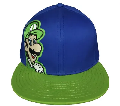 A-Flex Nintendo Luigi Super Mario Brothers Flatbill Hat Cap Sz.L/XL NEW 20229217 • $16