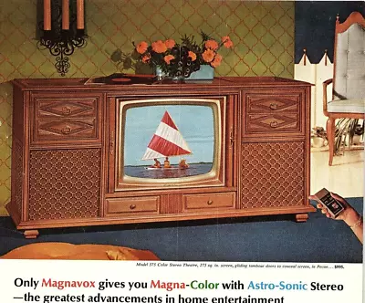 1960s MAGNAVOX COLOR TV TELEVISION ASTRO-SONIC SOUND PRINT ADVERTISEMENT Z1794 • $7.83