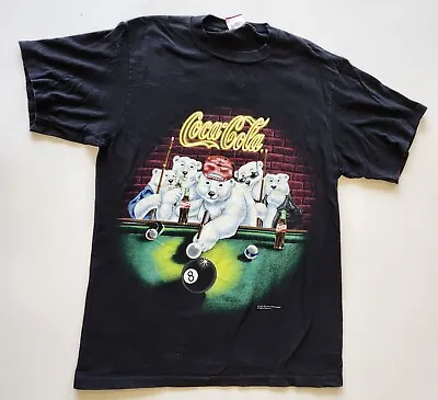 Vintage Coca Cola T-Shirt Pool Polar Bears Billiards Size Large 1997 • $30