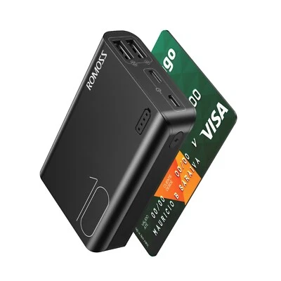 $27.99 • Buy ROMOSS Mini Power Bank 10000mAh Dual USB 2.1A Portable Battery Charger For Phone