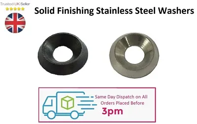 NEW Countersunk Solid Cup Washer Marine Grade Stainless Steel Finishing Washers • £3.75