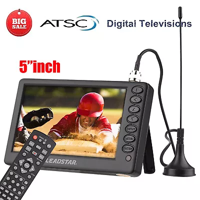 5” Portable TV LED Monitor Rechargeable With Antenna Built In USB/TF Slot I1M7 • $57.30