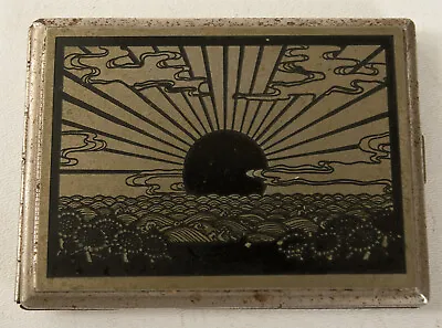 Engraved Rising Sun Cigarette Case (B8A) Setting Sun (JSF6) Sunflowers Metal • $19.95
