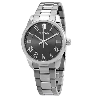 NEW Men's Bulova Quartz Gunmetal Watch Water Resistent Model 96A222 • $94.99