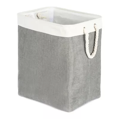 Grey Foldable Collapsible Fabric Laundry Hamper Bag Clothes Washing Bin Basket • £12.95