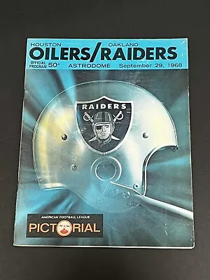 Vintage 1968 Oakland Raiders @ Houston Oilers AFL Football Game Program • $10
