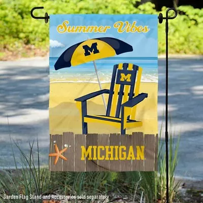 Michigan Team University Wolverines Summer Season Vibes Garden Flag And Yard • $13.95