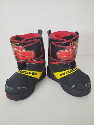 Disney Cars Size 5 Toddler Snow Boots Pixar Lightning McQueen Red Black Clean • $13.99