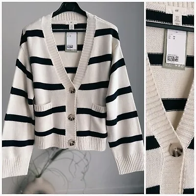 H&M Striped Cardigan Oversized Boxy NWT XS S • $45