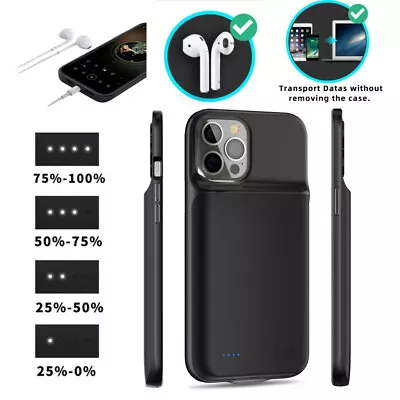 For IPhone 14 13 12 External Battery Charger Case Power Bank Charging Cover • $25.86