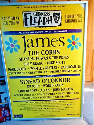 £75 • Buy Fleadh Festival Billboard Poster 1998 The Popes Sinead O`connor James Rareposter