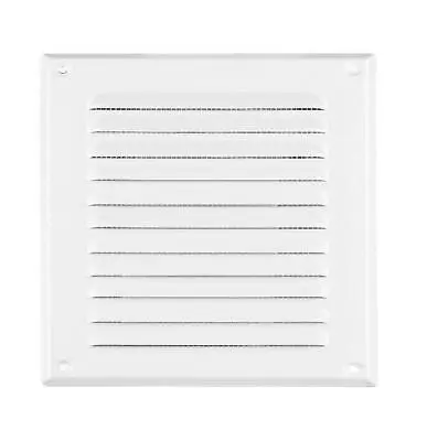 White Metal Air Vent Grille With Fly Screen Metal Ducting Ventilation Cover • £4.99