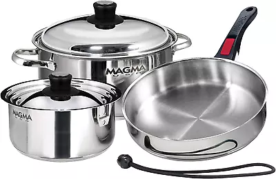 Products A10-362-IND 7 Piece Induction Cook-Top Gourmet Nesting Stainless Steel • $269.99