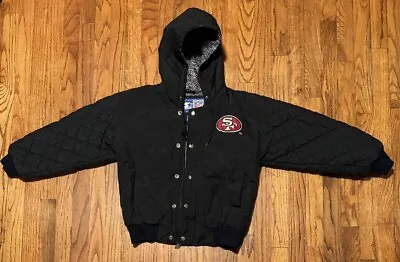 Vintage San Francisco 49ers Starter Black Football Jacket Youth Size Medium EUC • $143.10