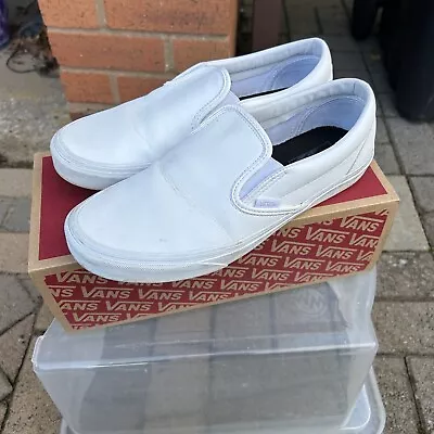 Vans Classic Slip-On Shoes - White - UK9 EU43 • £19.99