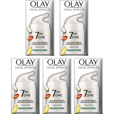 $230.44 • Buy 5 Olay Total Effects Day Cream Moisturiser 7-In-1 AntiAgeing Fragrance Free 50ml