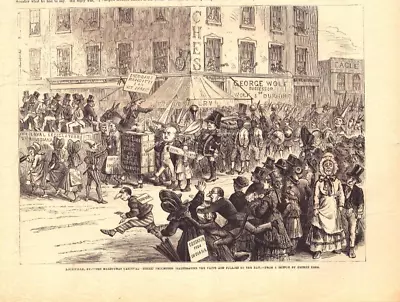 MARDI-GRAS LOUISVILLE KENTUCKY FAT TUESDAY W/TEXT Antique Engraving 1875 • $27