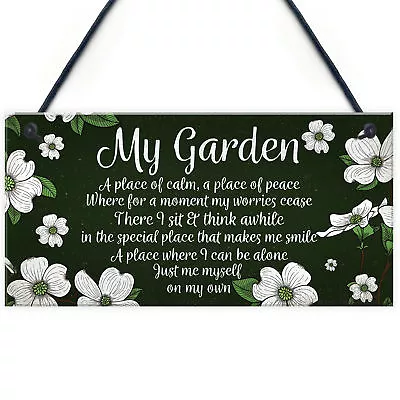 Novelty Hanging Garden Plaque Present Home Fence Shed Sign Friend Gift For Her • £3.99