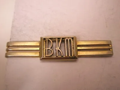 .BKM Monogram Initials Letter Font Vintage SWANK Tie Bar Clip • $28.49