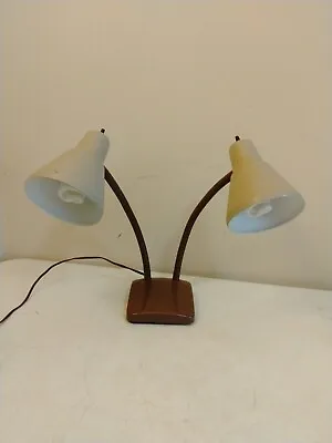 Vintage Double Gooseneck Desk Wall Lamp Mid Century  • $45