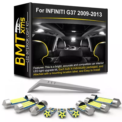 14x White LED Lights Interior Pack Kit For Infiniti 2009-2013 G37 Sedan +TOOL • $12.89