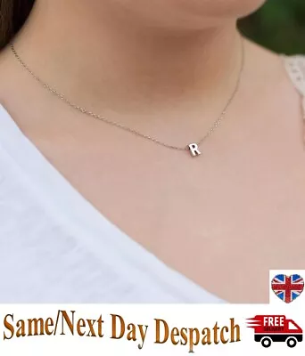 £2.99 • Buy Fashion Name Initial Letters A To Z Necklace Pendant Gold Silver Colours UK Sell