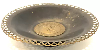 Vintage Judaica Hebrew Footed Brass Bowl Judaism Jewish By PAL-BELL Israel • $78.95