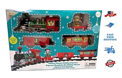 Disney Mickey Mouse Holiday Express Train Set 100 Anniv Edition Light Sound 4Car • $34.99