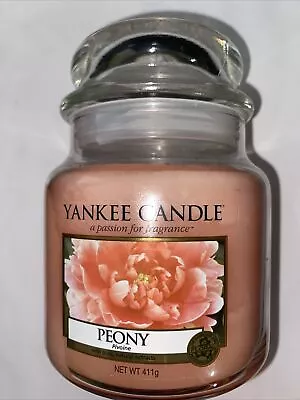 Yankee Candle Peony Medium Jar 411g USA - Rare - Vhtf - Retired • £15