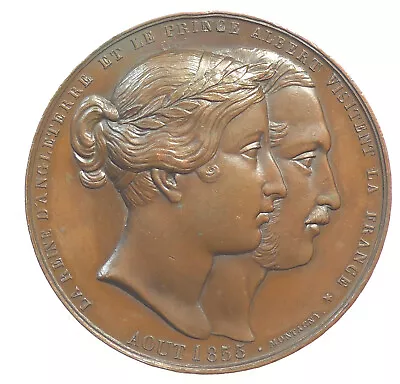 1855 VISIT OF QUEEN VICTORIA TO FRANCE Copper 53mm By Montagny • $225