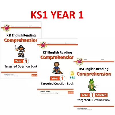 KS1 Year 1 English Targeted Reading Comprehension 3 Books Bundle With Answers • £13.99