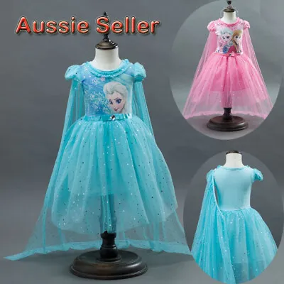 $19.76 • Buy New Girls Frozen Elsa Costume Sparkling Tutu Fancy Dress Size 2-10 Years